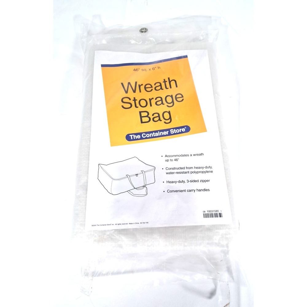 The Container Store 46" Wreath Storage Bag Water Resistant‎ White 10031585 NEW